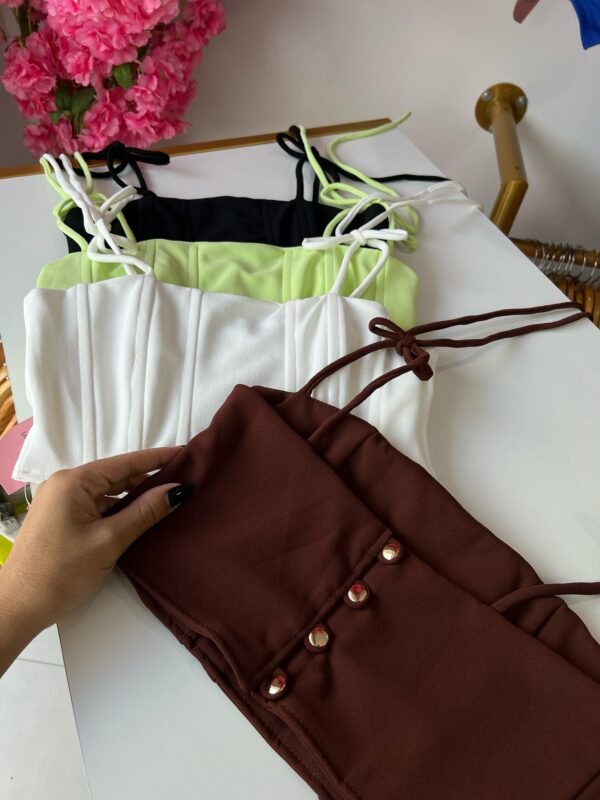 CROPPED CREPE CORSELET - Image 2